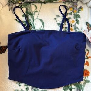 Joy Lab Navy Blue Spaghetti Strap Crop Top sz small